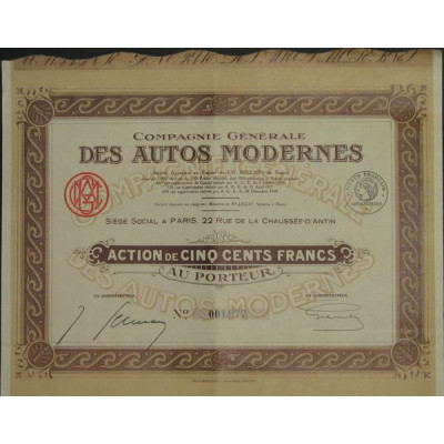 Cie Gale des Autos Modernes (Act)