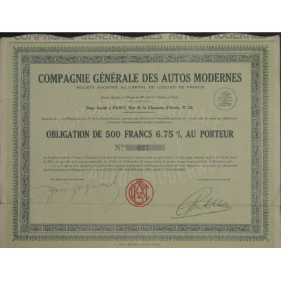 Cie Gale des Autos Modernes (Obl)