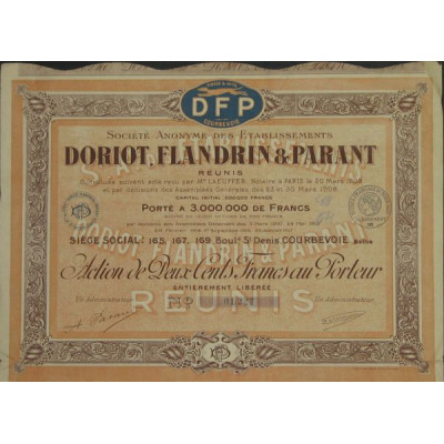 S.A. des Ets Doriot Flandrin et Parant (1917)
