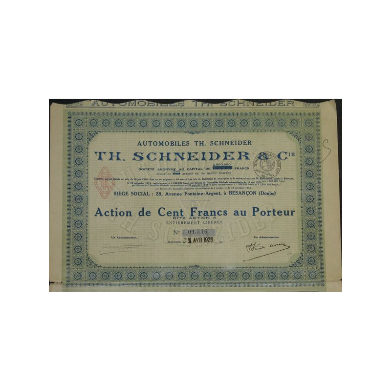 Automobiles Th. Schneider et Cie (Act 100 F)