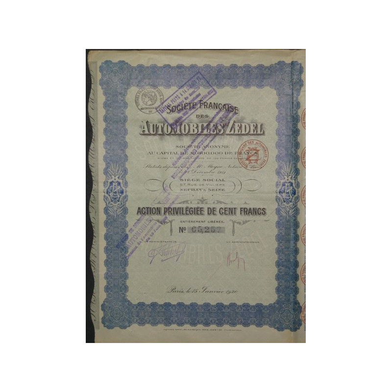 Sté Française des Automobiles Zedel
