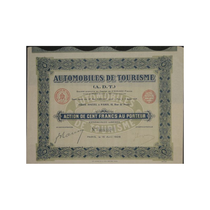 Automobiles de Tourisme (A.D.T.) (Act)