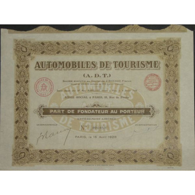 Automobiles de Tourisme (A.D.T.) (PF)