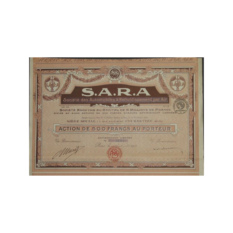 S.A.R.A. Sté des Automobiles à Refroidissement par Air