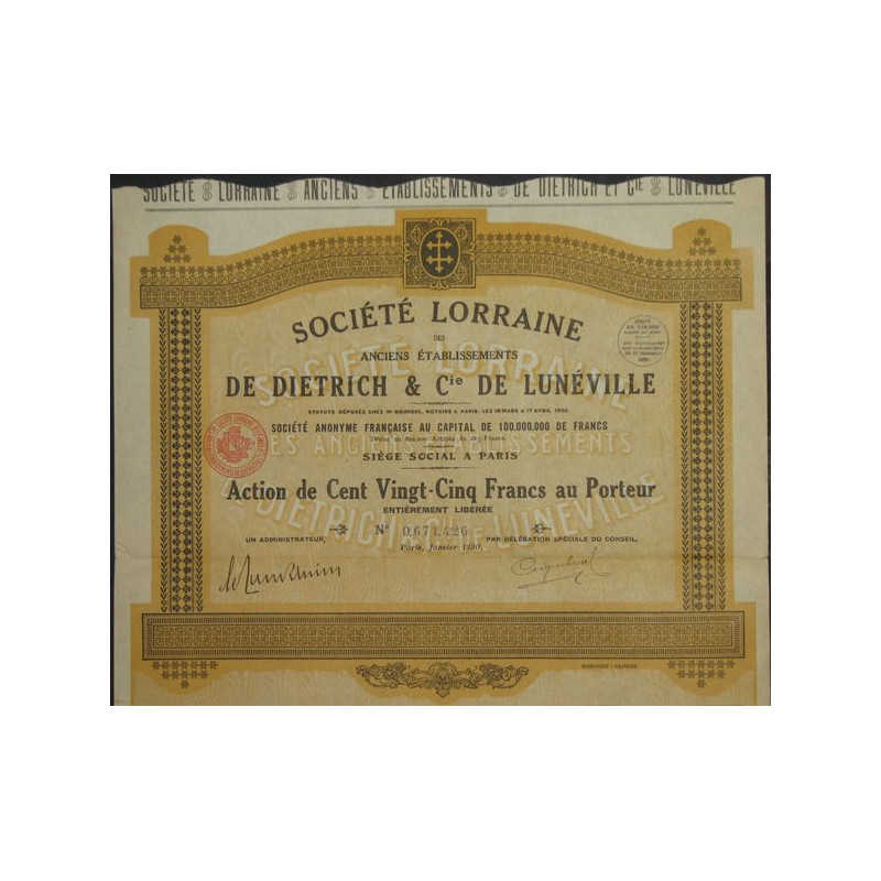 Sté Lorraine des Anc Ets de Dietrich et Cie de Lunéville