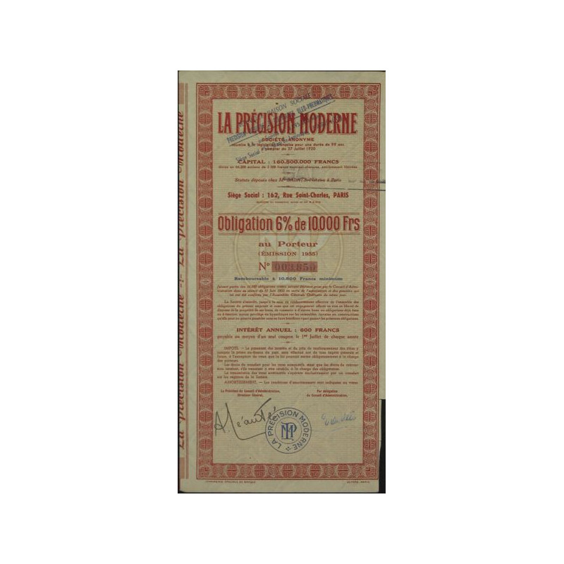 La Précision Moderne (Obl 6%)