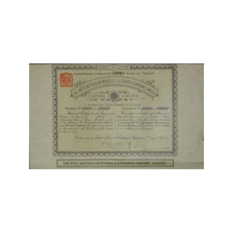 The West Australian Minerals and Finance Cy Ltd