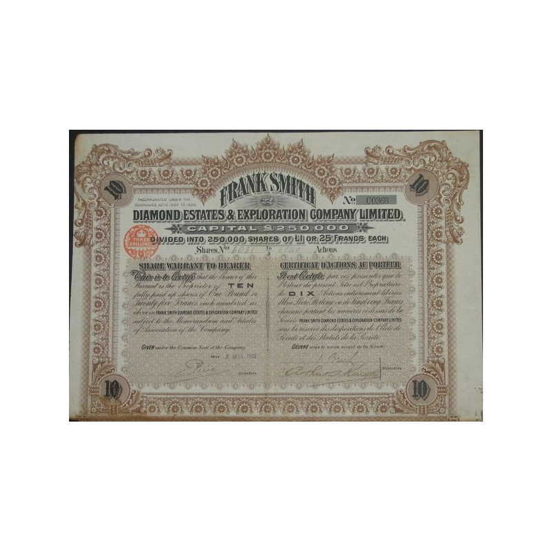 Frank Smith Diamond Estates & Exploration Cy Ltd (10 Act)