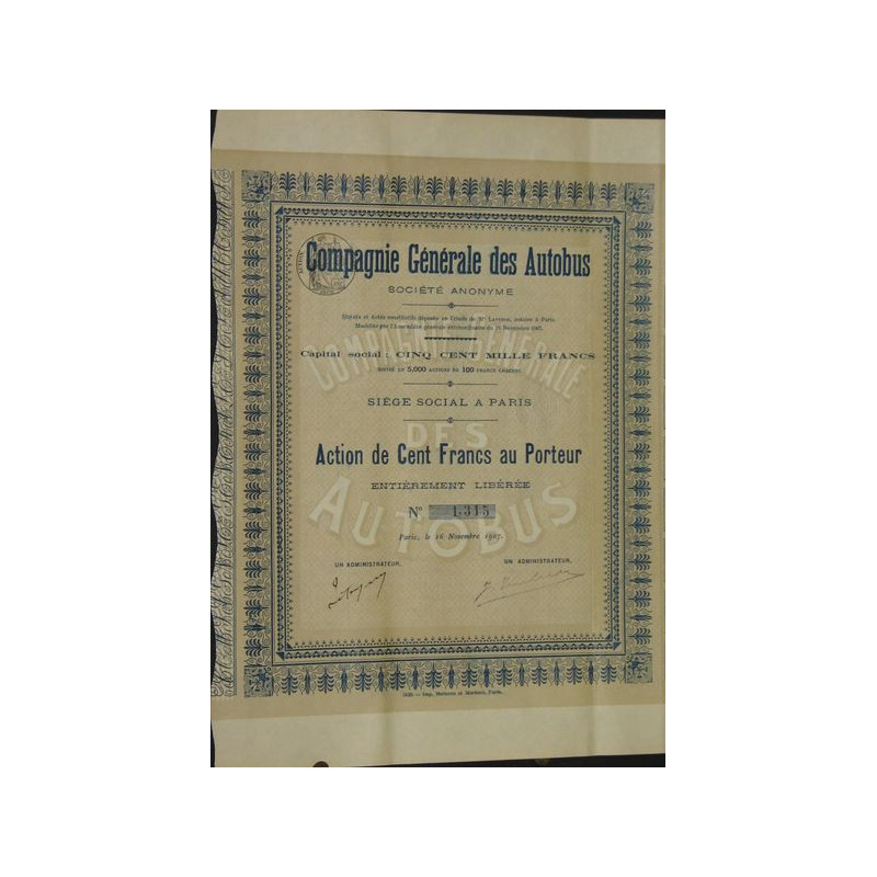 Cie Générale des Autobus (Act)