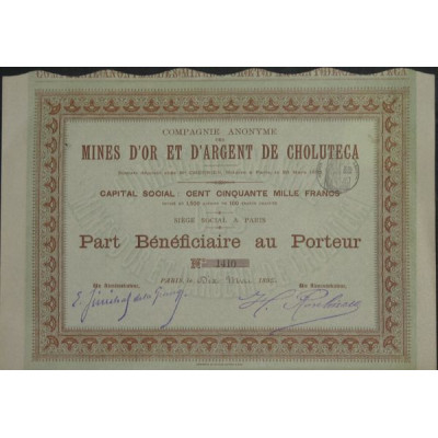 Cie Anonyme des Mines d'Or et d'Argent de Choluteca