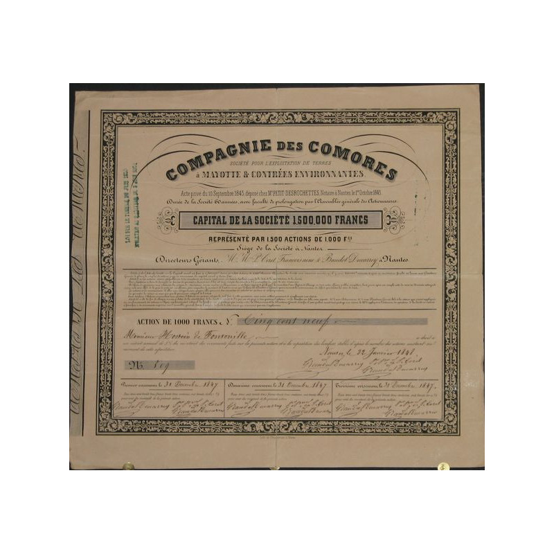 Cie des Comores - Sté pour l'Exploitation de Terres à Mayotte et Contrées Environnantes