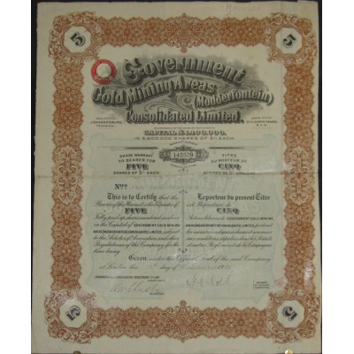 Government Gold Mining Areas (Modderfontein) Consolidated Ltd (5 Act)
