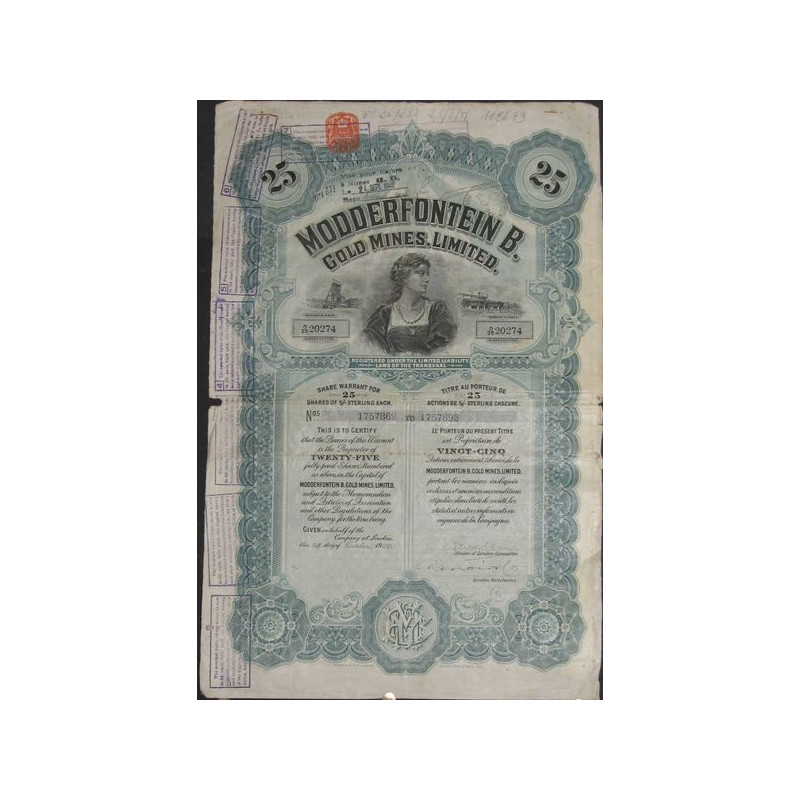 Modderfontein B. Gold Mines Ltd (25 Act)