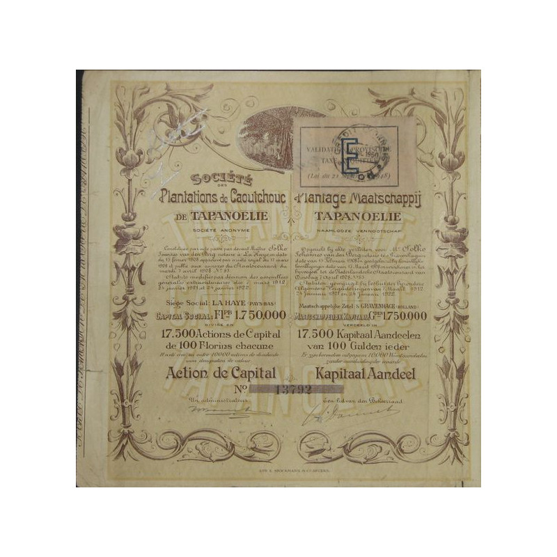 Sté des Plantations de Caoutchouc de Tapanoélie