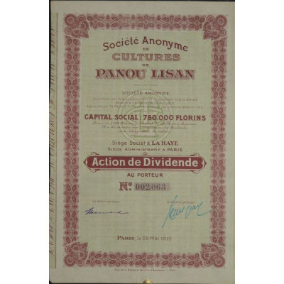 S.A. de Cultures de Panou Lisan (Dividende)