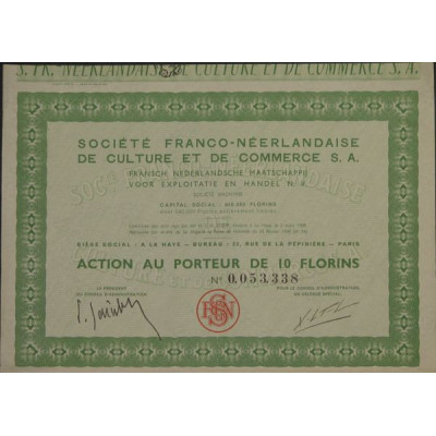 Sté Franco-Neerlandaise de Culture et de Commerce (Act) (modèle 1)