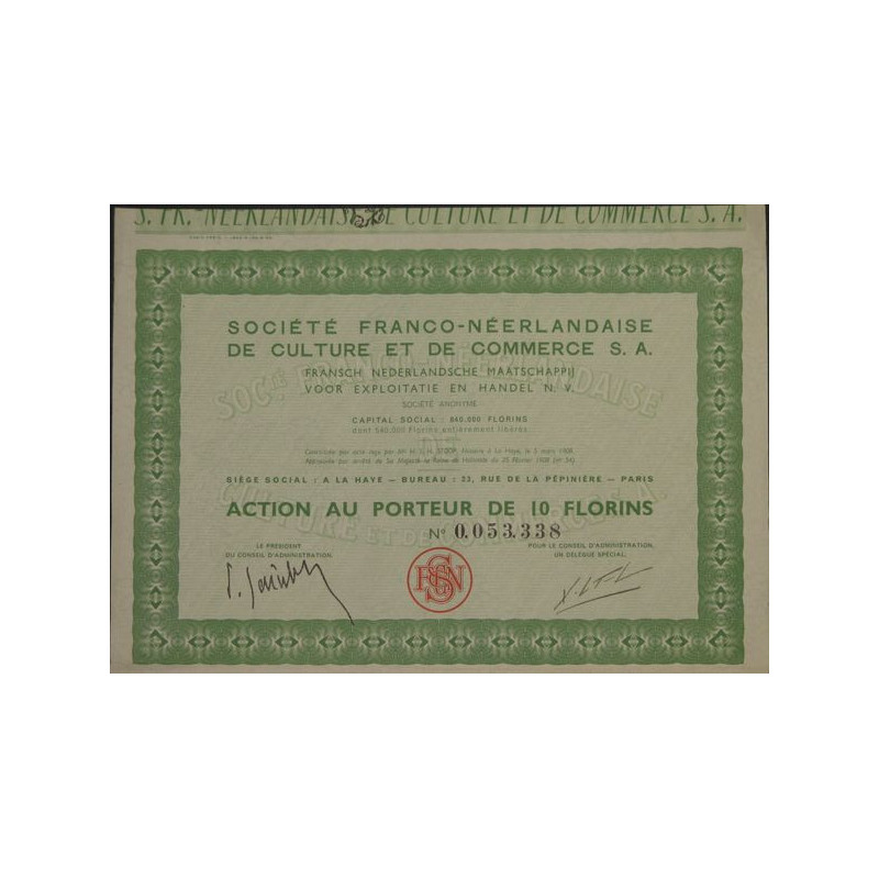 Sté Franco-Neerlandaise de Culture et de Commerce (Act) (modèle 1)
