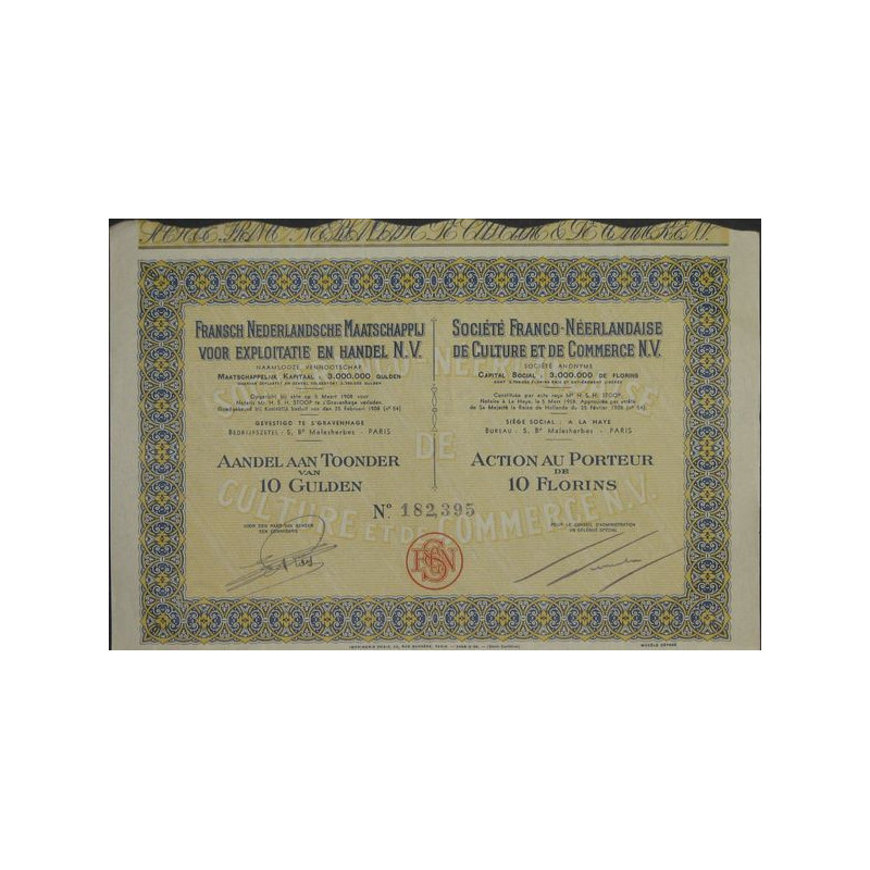 Sté Franco-Neerlandaise de Culture et de Commerce (Act) (modèle 2)