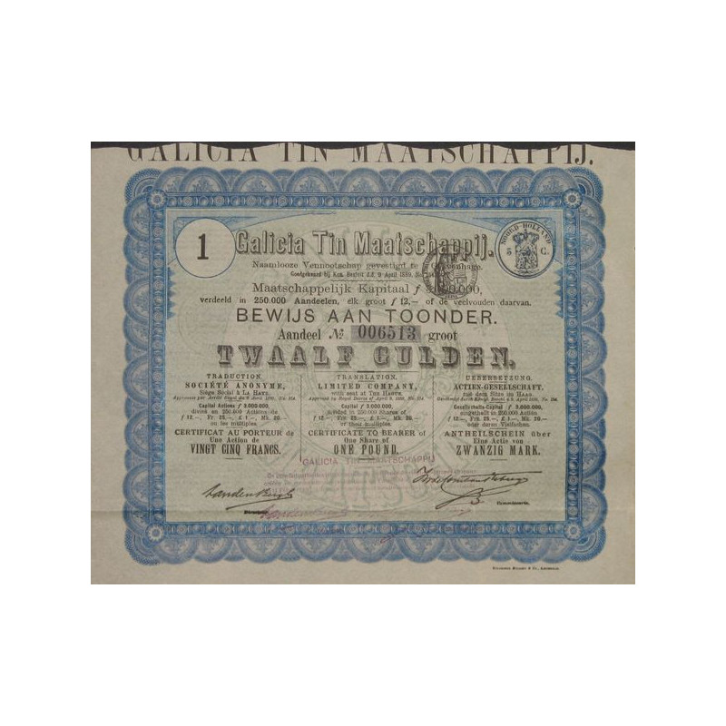 Galicia Tin Maatschappij (1 Act)