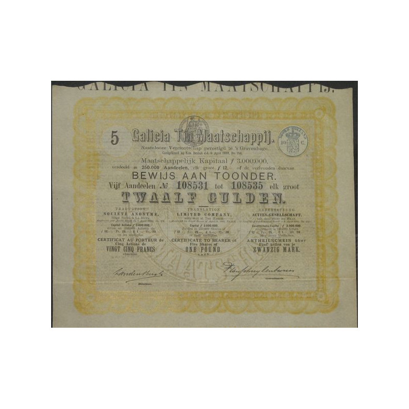 Galicia Tin Maatschappij (5 Act)