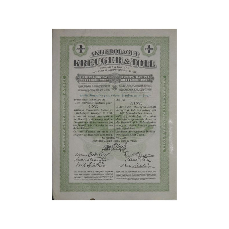 Aktiebolaget Kreuger & Toll (1 Act)