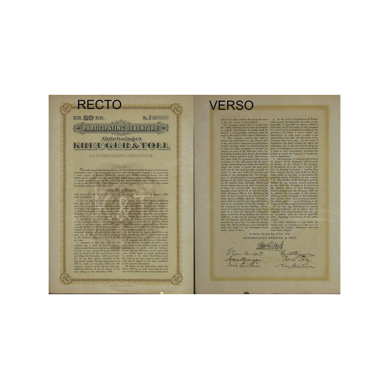 Aktiebolaget Kreuger & Toll (20 Kr)