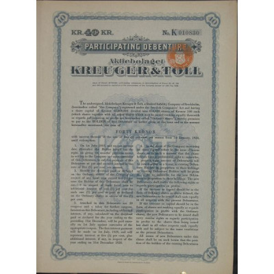 Aktiebolaget Kreuger & Toll (40 Kr)
