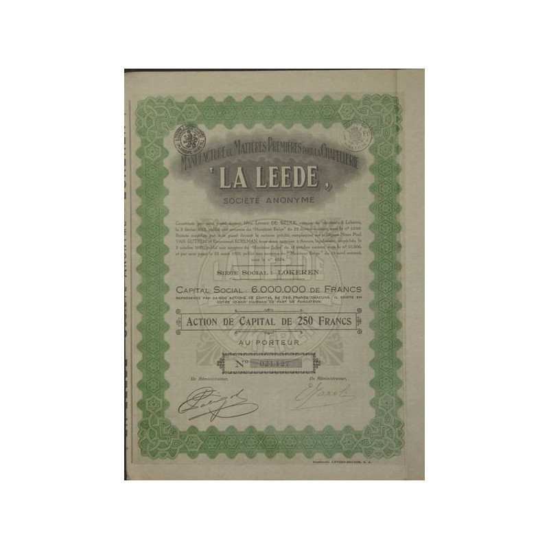 Manufacture de Matières Premières pour la Chapellerie "La Leede"