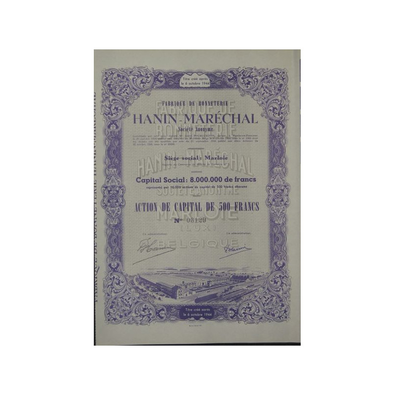 Fabrique de Bonneterie - Hanin - Maréchal