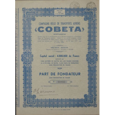 Cie Belge de Transports Aériens "COBETA"