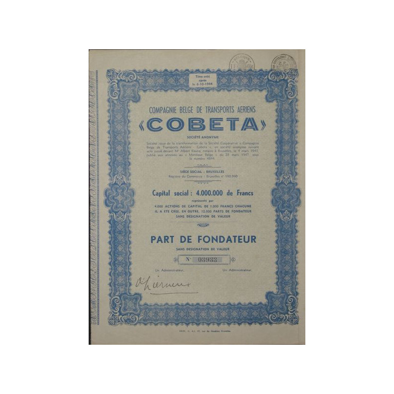 Cie Belge de Transports Aériens "COBETA"