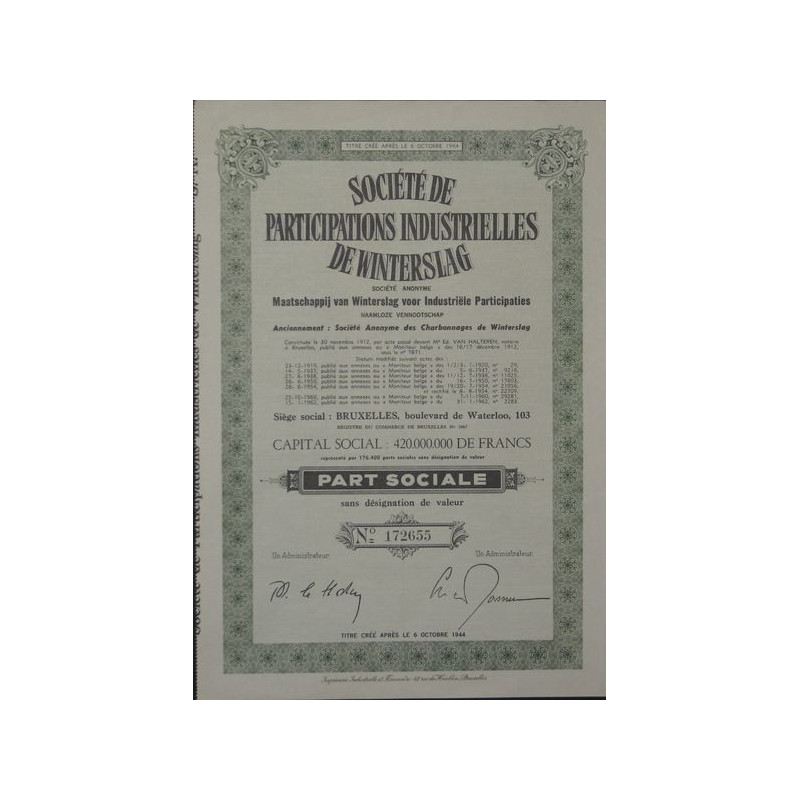 Sté de Participations Industrielles de Winterslag - Maatshappij van Winterslag voor Industriële Participaties