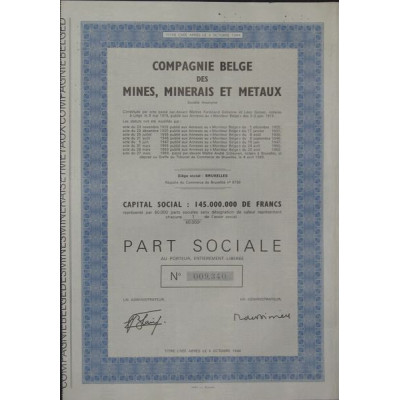 Cie Belge des Mines Minerais et Métaux