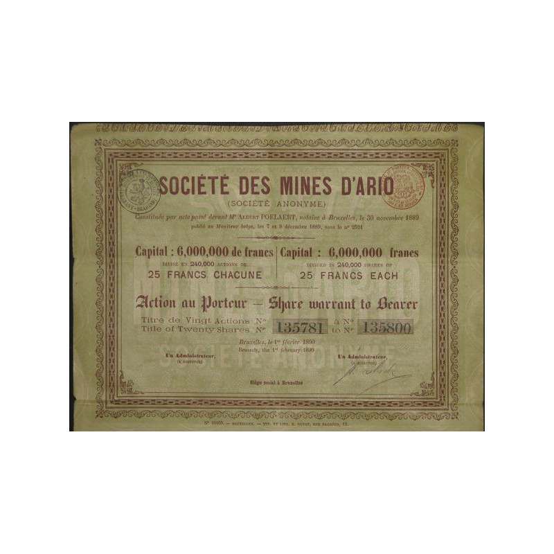 Sté des Mines d'Ario