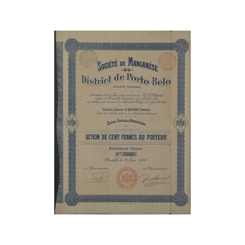 Sté de Manganèse du District de Porto Belo