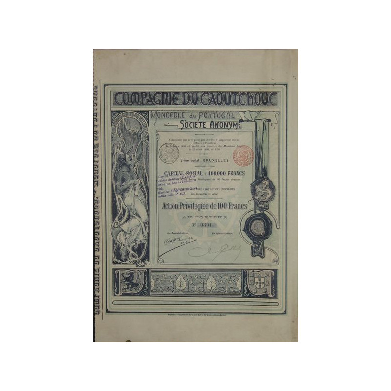 Cie du Caoutchouc - Monopole du Portugal