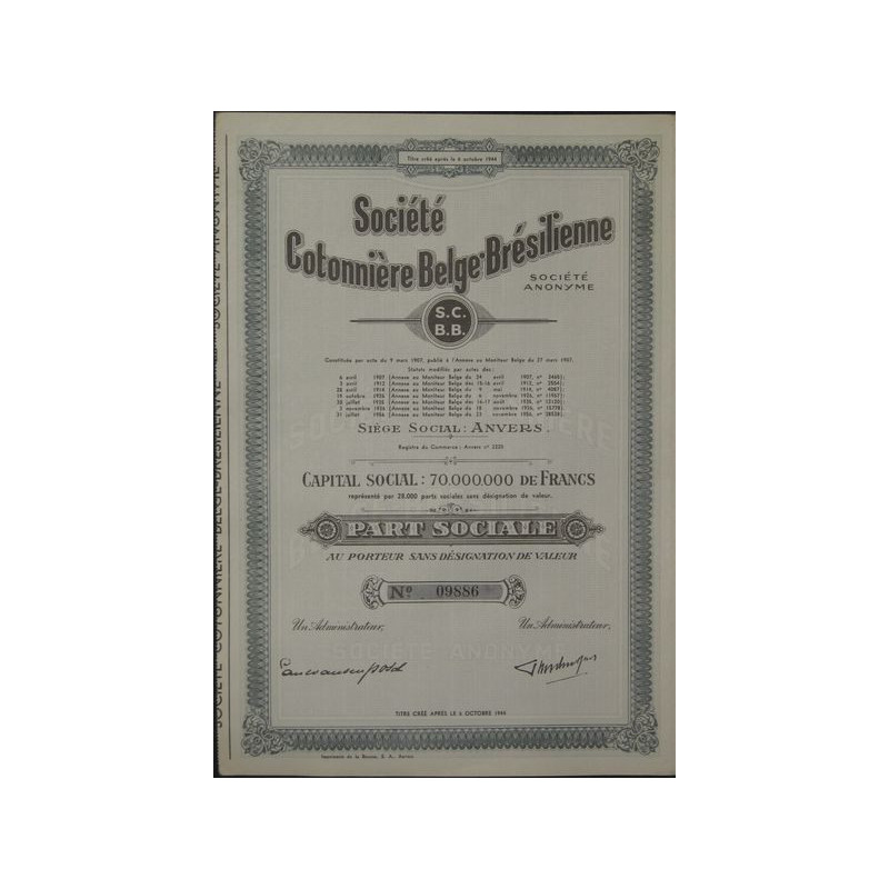 Sté Cotonnière Belge-Brésilienne