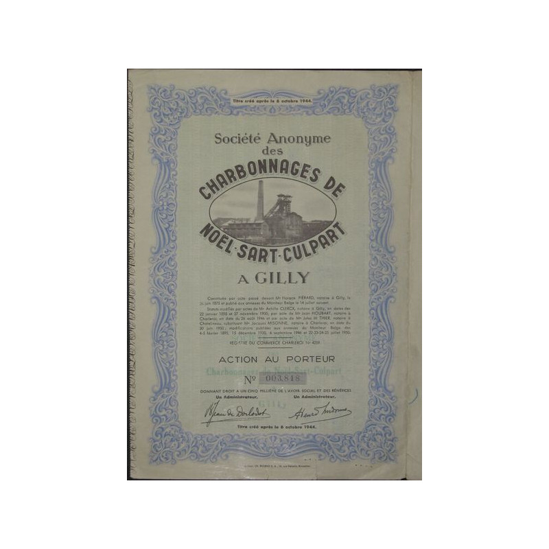 S.A. des Charbonnages de Noël-Sart-Culpart à Gilly