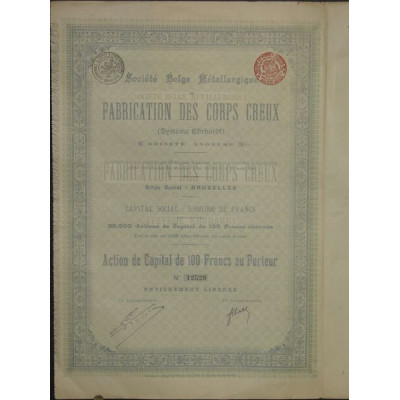 Sté Belge Métallurgique de Fabrication des Corps Creux (Système Ehrhardt)