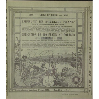 Emprunt de la Ville de Liège 1897