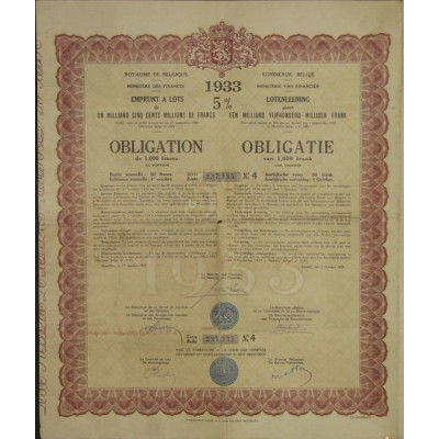 Emprunt à lots 1933 5%