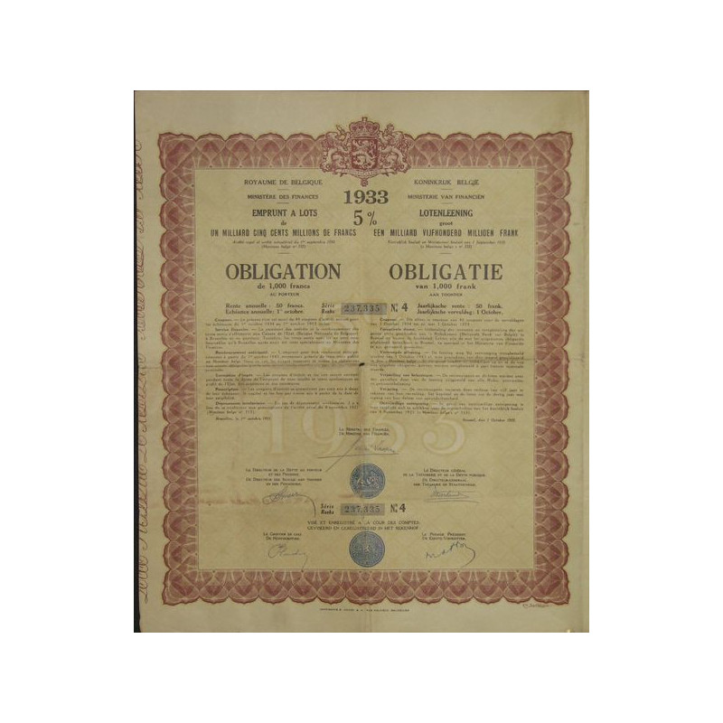 Emprunt à lots 1933 5%