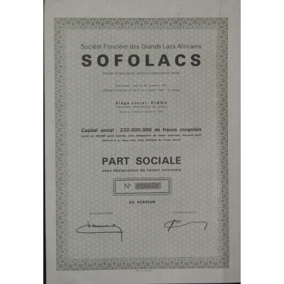 Sté Foncière des Grands Lacs Africains SOFOLACS