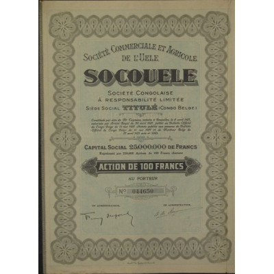 Sté Commerciale et Agricole de L'Uele - SOCOUELE