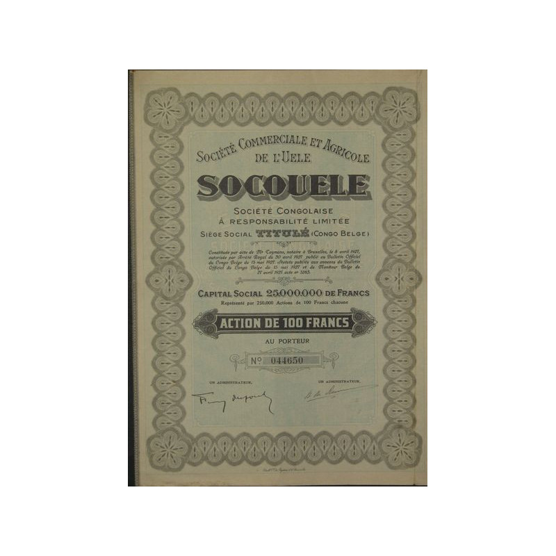Sté Commerciale et Agricole de L'Uele - SOCOUELE