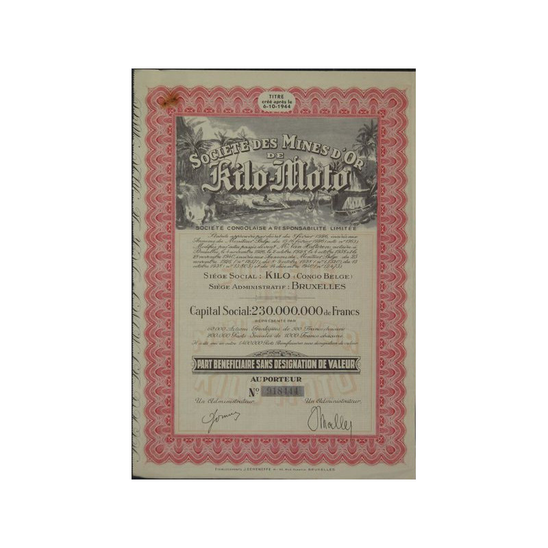Sté des Mines d'Or de Kilo-Moto