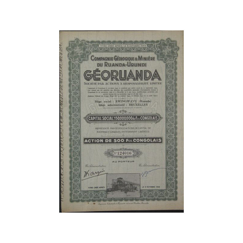 Cie Géologique & Minière du Ruanda-Urundi Géoruanda