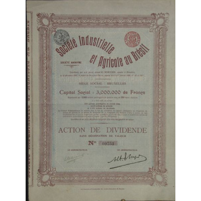 Sté Industrielle et Agricole au Brésil (Dividende)