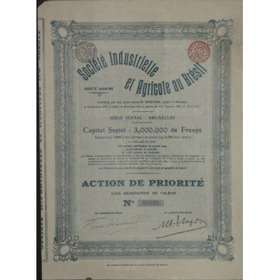 Sté Industrielle et Agricole au Brésil (Priorité)
