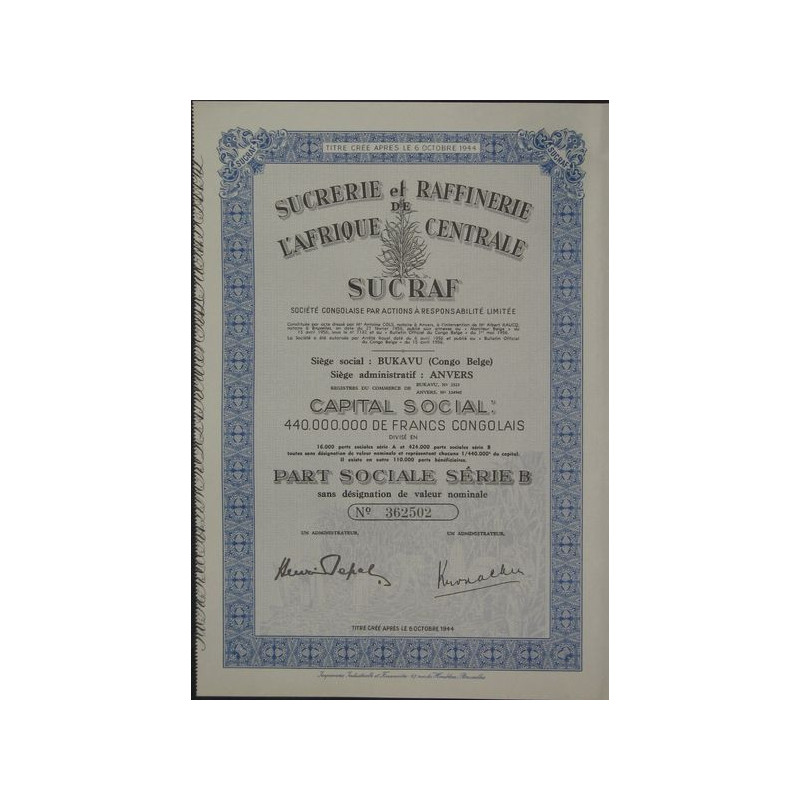 Sucrerie et Raffinerie de l'Afrique Centrale SUCRAF (PS)